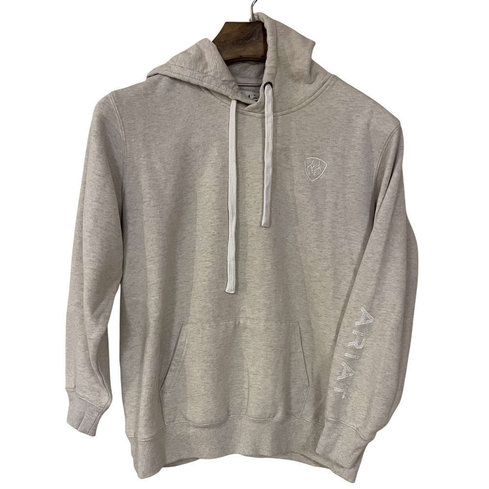 Ariat‎ Womens Logo 2.0 Hoodie Embroidered Gray Equestrian Hoodie Sweatshirt L